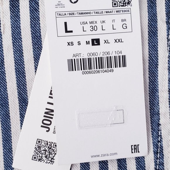 ZARA Denim Striped Crop Top - Picture 8 of 8